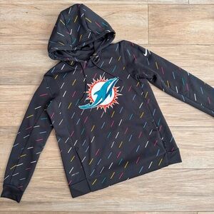 Nike Anthracite Miami Dolphins NFL Crucial Catch Therma Pullover Hoodie